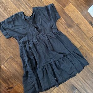 Black ruffle dress